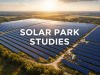 generate a realstick and write image Solar Park Studies without human and content
